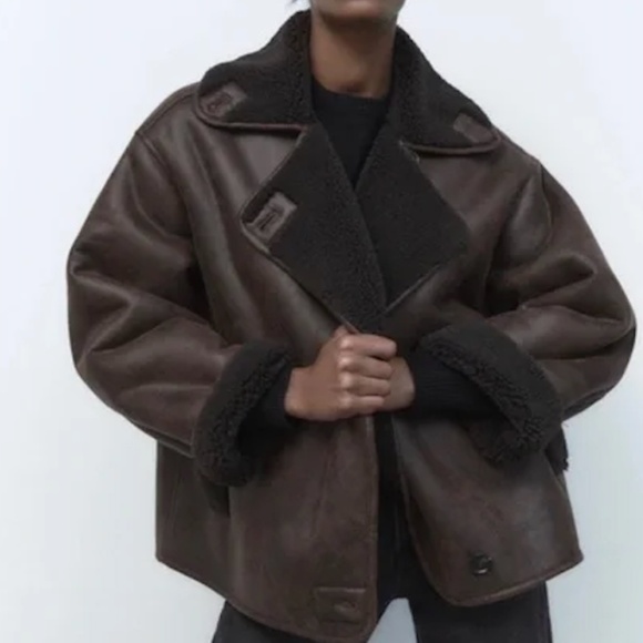 Zara Brown Double Faced Jacket - Picture 1 of 3